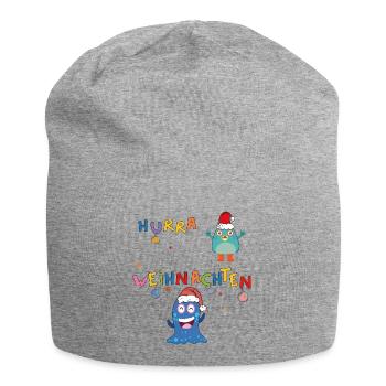 Hurra Weihnachten - Jersey-Beanie - Grau meliert - Vorne