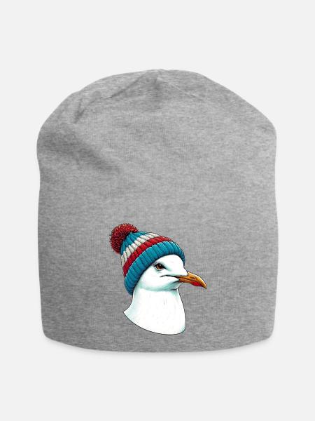 Möwe - Jersey-Beanie - Grau meliert