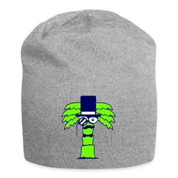 Palme Sir Gentleman Herr Monokel Zylinder Hut Cool - Jersey-Beanie - Grau meliert - Vorne