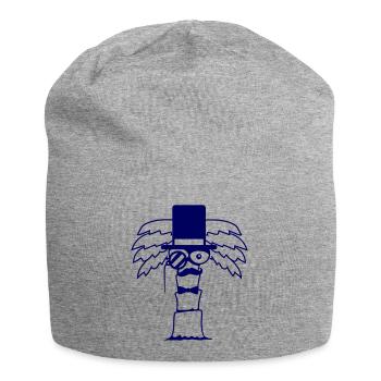 Palme Sir Gentleman Herr Monokel Zylinder Hut Cool - Jersey-Beanie - Grau meliert - Vorne