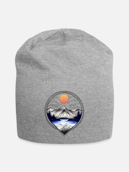 Natur - Jersey-Beanie - Grau meliert