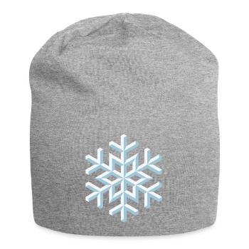 Schneeflocke 3D (Schnee / Flocke / Winter) - Jersey-Beanie - Grau meliert - Vorne