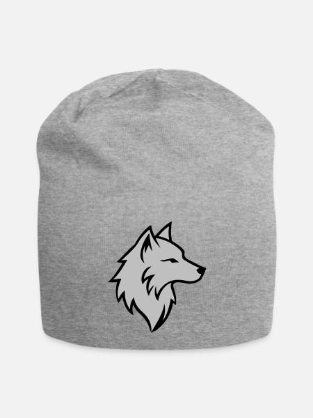 Logo Loup Animal - Bonnet en jersey - gris chiné