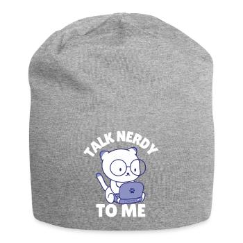 Talk Nerdy To Me - Jersey Beanie - heather grey - Front