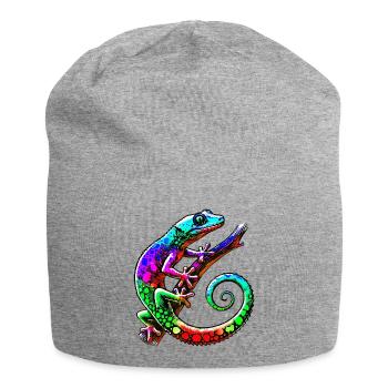 Gecko - Jersey-Beanie - Grau meliert - Vorne
