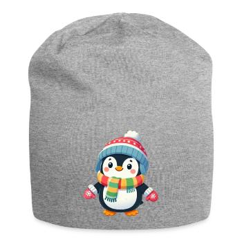 Bande dessinée Pingouin - Bonnet en jersey - gris chiné - Devant
