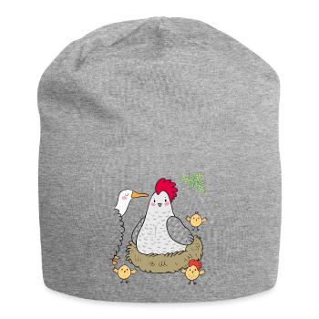 Bauernhof - Jersey-Beanie - Grau meliert - Vorne