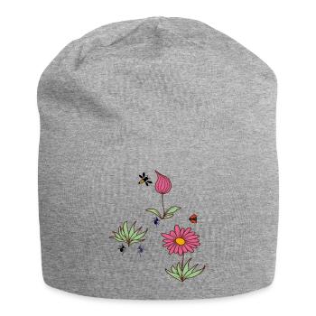 Plant Bud Flower - Jersey Beanie - heather grey - Front