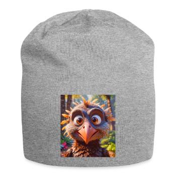 animaux africains super mignons – Vautour - Bonnet en jersey - gris chiné - Devant