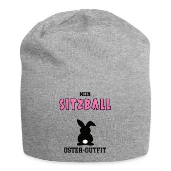 Sitzball Oster Outfit Ostergeschenk Sitzballerin - Jersey-Beanie - Grau meliert - Vorne