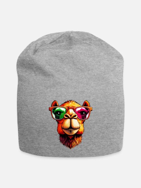 Kamel - Jersey-Beanie - Grau meliert
