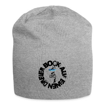 Schwimmen - Radfahren - Laufen = TRIATHLON - Jersey-Beanie - Grau meliert - Vorne