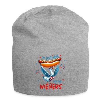 Je ne suis là que pour les saucisses - Bonnet en jersey - gris chiné - Devant