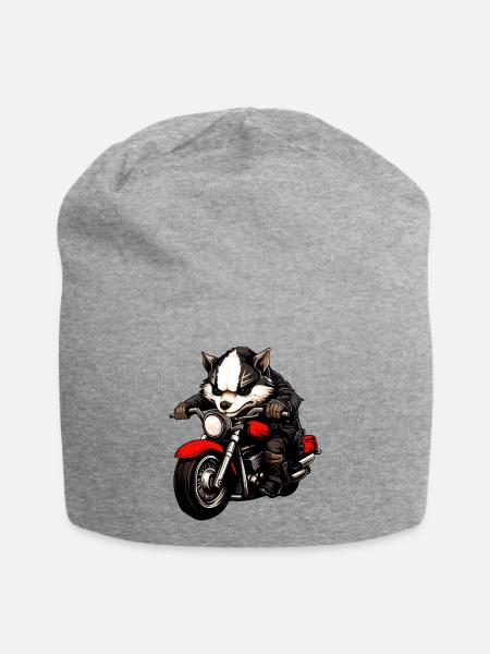 Motorradfahrer Dachs - Jersey-Beanie - Grau meliert