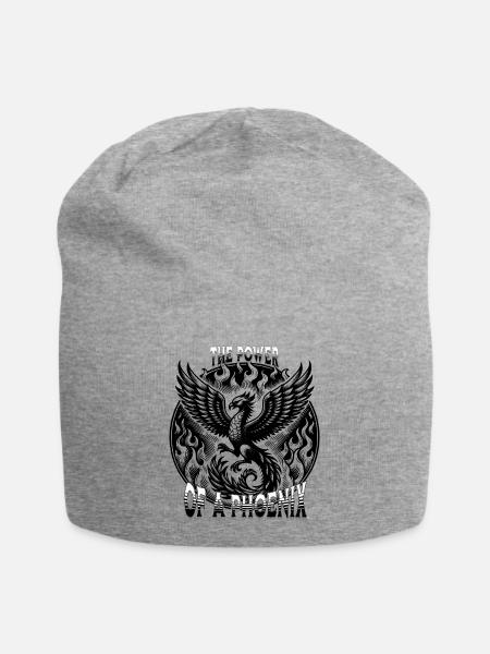 Feuriger Phönix mit Feuer - Jersey-Beanie - grå meleret