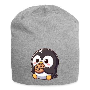 Süßer Pinguin Cookie Cartoon Nachtisch Zucker - Jersey-Beanie - Grau meliert - Vorne