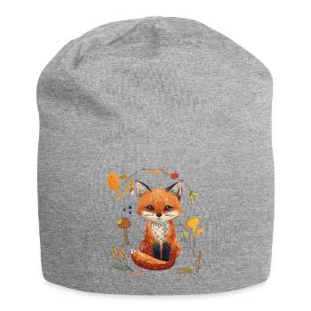 Fuchs im Wald - Jersey-Beanie - Grau meliert - Vorne