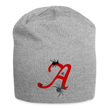 Letter A Initial - Jersey Beanie - heather grey - Front