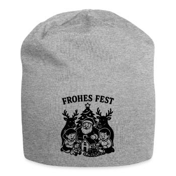 Frohes Fest Weihnachten Kinder Bescherung - Jersey-Beanie - Grau meliert - Vorne