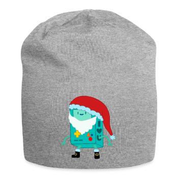 Retro Spielkonsole mit Santa Claus Weihnachtsmütze - Jersey-Beanie - Grau meliert - Vorne