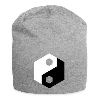 Découpe hexagonale Yin Yang - Bonnet en jersey - gris chiné - Devant