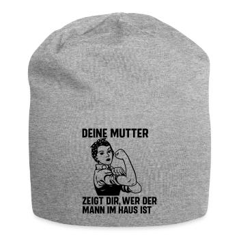 Mann im Haus deine Mutter - Jersey-Beanie - Grau meliert - Vorne