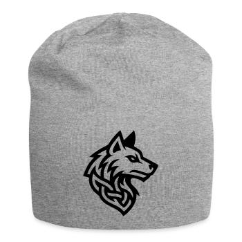 Viking Tête de Loup - Bonnet en jersey - gris chiné - Devant