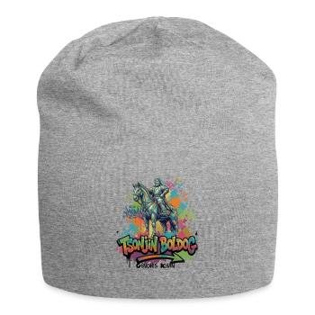 Genghis Khan – Rider of the Endless Steppe Wind - Jersey Beanie - heather grey - Front