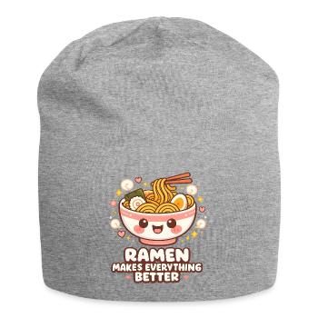 Bol de nouilles ramen Kawaii - Bonnet en jersey - gris chiné - Devant