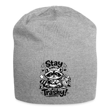 Motif de griffonnage de raton laveur trash - Bonnet en jersey - gris chiné - Devant