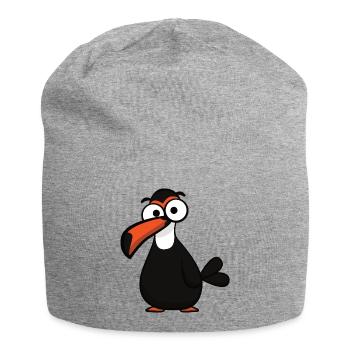 Lustiger Tukanvogel mit großem Schnabel - Jersey-Beanie - Grau meliert - Vorne
