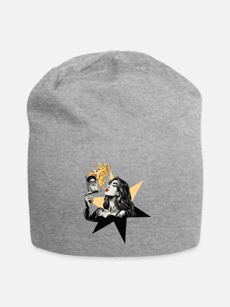 Frau Feuer 1 - Jersey-Beanie - Grau meliert