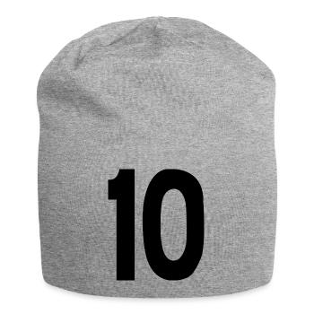 10 Zehn - Jersey-Beanie - Grau meliert - Vorne