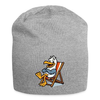 Lounge-Seemöwe am Strand - Jersey-Beanie - Grau meliert - Vorne