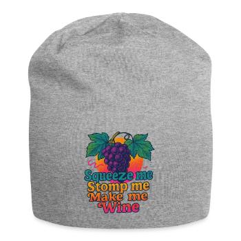 Les raisins pressent Écrasent Écrasent Font du vin - Bonnet en jersey - gris chiné - Devant