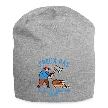 Ich kann nicht, ich muss Holz machen - Jersey-Beanie - Grau meliert - Vorne