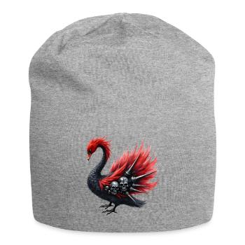 Shadow Raven with Skulls and Spikes - Jersey Beanie - heather grey - Front