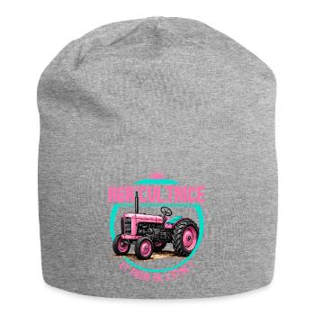 Agricultrice et fière de l’être - design tracteur  - Bonnet en jersey - gris chiné - Devant