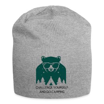 Challenge yourself and go camping - Bonnet en jersey - gris chiné - Devant