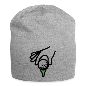 Golfball Abschlag Tee Golfsport Golfclub Golfer - Jersey-Beanie - Grau meliert - Vorne