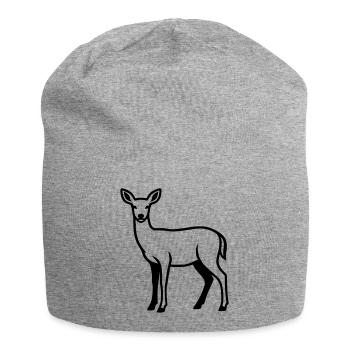Deer Silhouette Hunter Hunting Club Forester Forest - Jersey Beanie - heather grey - Front
