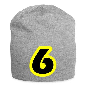 6 Symbole numérique - Bonnet en jersey - gris chiné - Devant