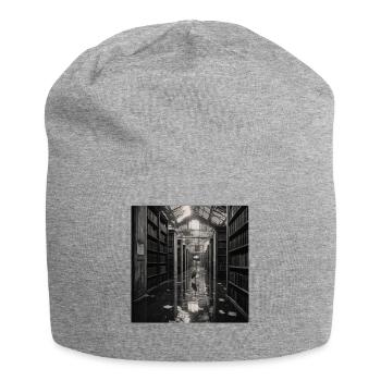 Heron Library Mystery Vintage Animal Crime - Jersey Beanie - heather grey - Front