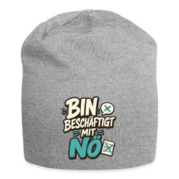 BIN BESCHÄFTIGT MIT NÖ - Jersey-Beanie - Grau meliert - Vorne