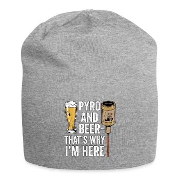 Pyro Und Bier - Jersey-Beanie - Grau meliert - Vorne