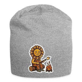 Sonnenblume Lagerfeuer Marshmallow - Jersey-Beanie - Grau meliert - Vorne
