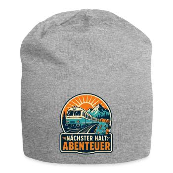 Nächster Halt Abenteuer Zugreise Interrail Bahn - Jersey-Beanie - Grau meliert - Vorne