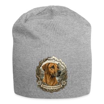 Rhodesian Ridgeback in Vintage Style - Jersey Beanie - heather grey - Front