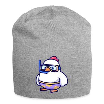 Diving Chick in Snorkel Gear - Jersey Beanie - heather grey - Front