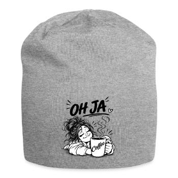 Coffee Oh Yes Cartoon - Jersey Beanie - heather grey - Front